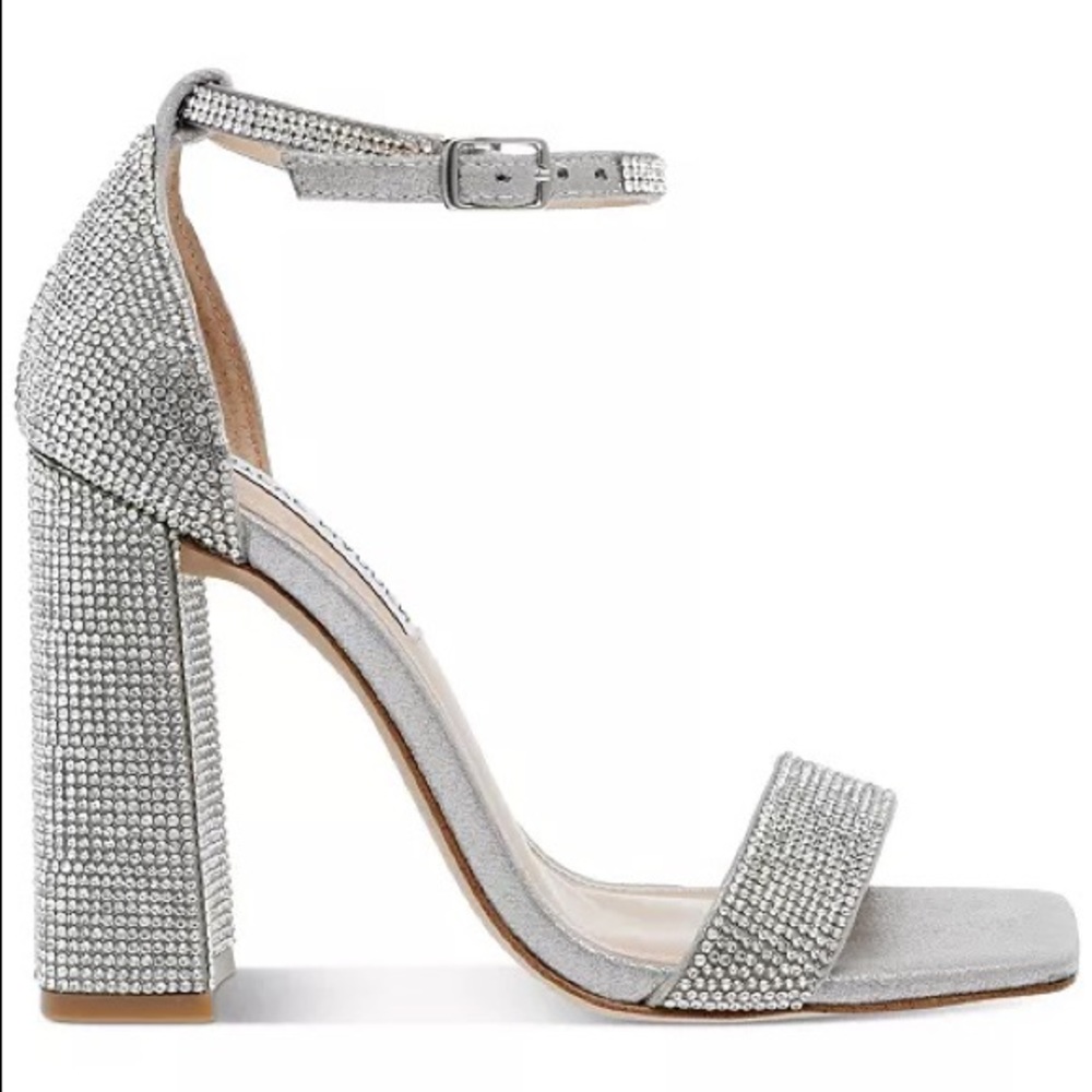 Steve Madden Sparkly 3” Block Heeled Sandal Sz 7m - image 1